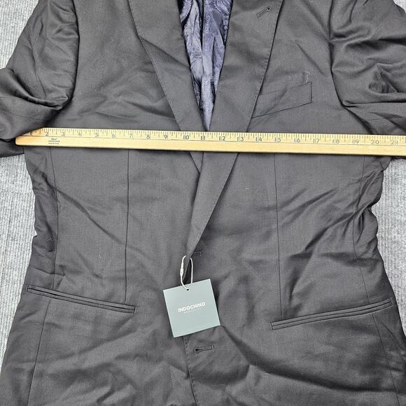 Indochino Blazer Mens 41 Black Wool Cashmere Yaletown Luxury Suit Jacket Career - Picture 11 of 13